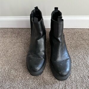 Black Leather Chelsea Boots